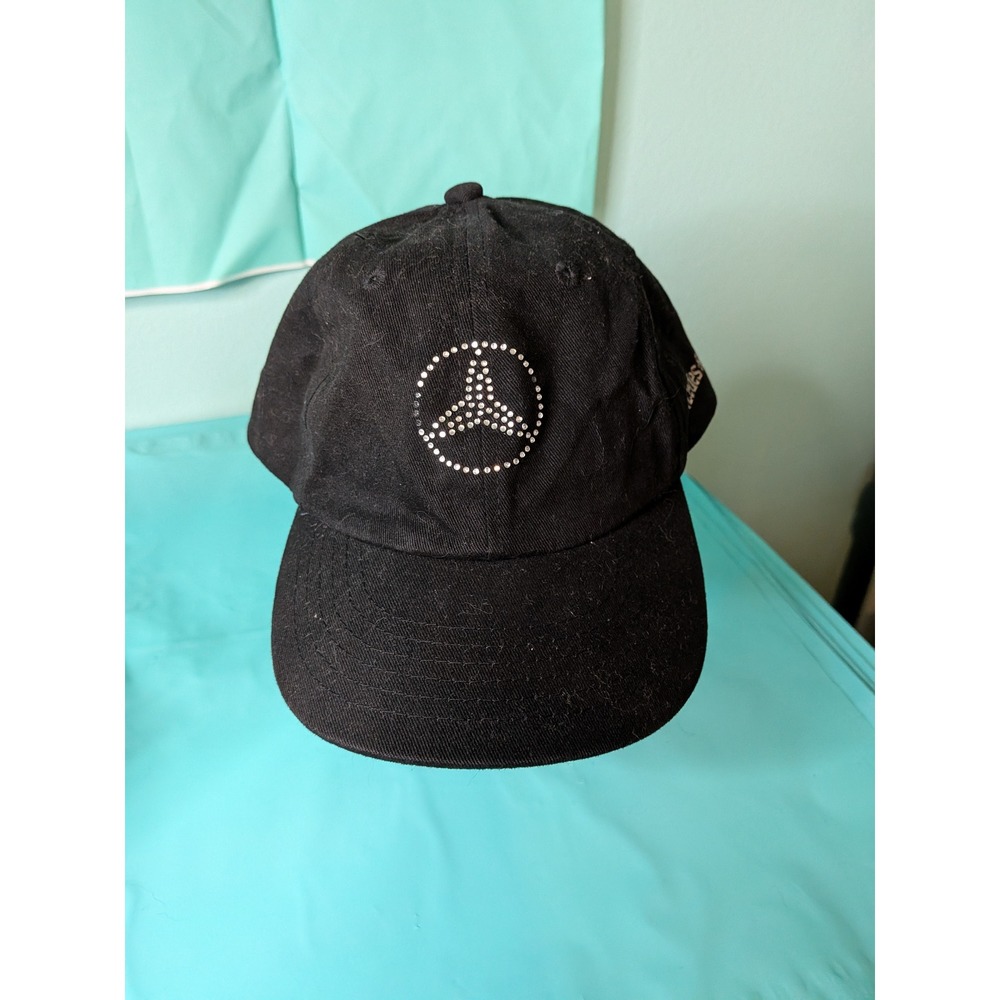 Mercedes-Benz Black Rhinestone Logo Dad Hat Adjustable Baseball Cap OSFA